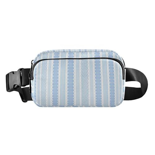 Hüfttasche für Herren und Damen, mit niedlichem Spitzenstreifen, Mini-Brustgürtel, Bauchtasche mit verstellbarem Gurt, für Shopping, Sport, Arbeit, Blau von Amooorous
