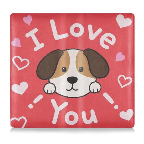 I Love Your Valentine Dog Premium Leder Registrierungs- und Versicherungskartenhalter Auto Handschuhfach Organizer für Dokumente, Karten, Führerschein von Amooorous