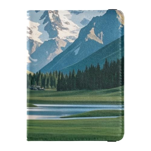 Impfpasshülle für Herren, Motiv: Sommer, Schnee, Bergwiese, gelbe Gänseblümchen, Leder, dekorative Impfpasshülle mit Impfkartenschlitz, leicht, Sommer Schnee Bergwiese gelbe Gänseblümchen, 1 size von Amooorous