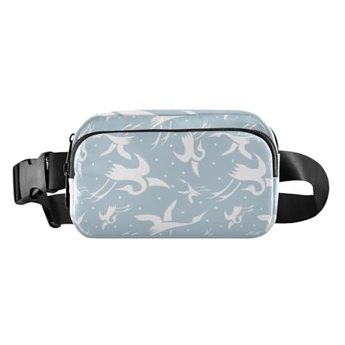 Japanese White Crane trendige Crossbody-Tasche für Damen und Herren, wasserabweisend, Reisezubehör mit verstellbarem Riemen für Reisen, Urlaub, Laufen, japanischer weißer Kran, Einheitsgröße, von Amooorous