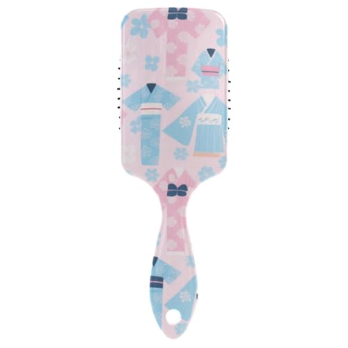 Japanische Kirschblüten-Kimono, niedliche Bürsten für schwarze Frauen, Kopfhaut-Massagebürste für dickes Haar mit ergonomischem Griff, Cepillo Anti-Frizz para cabello von Amooorous