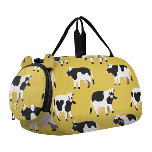 Kinder-Seesack mit Schuhfach, großes Fassungsvermögen, für Reisen, Sport, Duffel, Wochenendtasche, Wochenendtasche, Cartoon-Motiv, Schwarz und Weiß Kinder-Seesack mit Schuhfach, großes Fassungsvermögen, für Reisen, Sport, Duffel, Wochenendtasche, Wochenendtasche, Cartoon-Motiv, Schwarz und Weiß von Amooorous