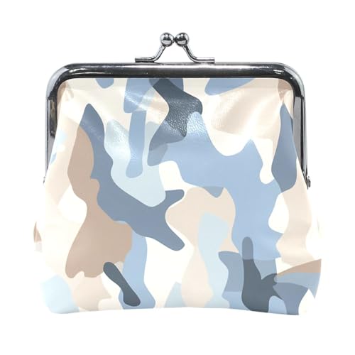Kleine Geldbörse aus Leder, Camouflage, Babyblau, ausgefallene Münzgeldbörse für Damen Kleine Geldbörse aus Leder, Camouflage, Babyblau, ausgefallene Münzgeldbörse für Damen von Amooorous