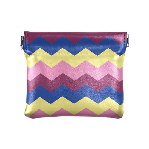 Kleine Geldbörse aus Leder mit bunten Streifen, einzigartiger Schmuck-Organizer für Männer und Frauen auf Reisen, Bunte Streifen, 1 size von Amooorous