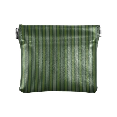 Kleine Geldbörse aus Leder mit grau-grünen Streifen, einzigartige Make-up-Tasche, Wechselgeldbörse für Männer und Frauen, Grau-grüne Streifen, 1 size Kleine Geldbörse aus Leder mit grau-grünen Streifen, einzigartige Make-up-Tasche, Wechselgeldbörse für Männer und Frauen, Grau-grüne Streifen, 1 size von Amooorous