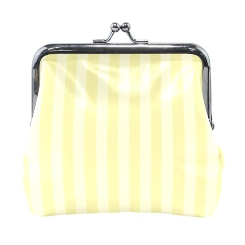 Kleine Geldbörse aus Leder mit vertikalen Streifen, Gelb von Amooorous