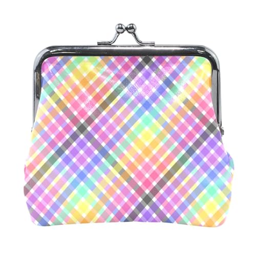 Kleine Geldbörse aus PU-Leder, neonfarbenes Gitter, einzigartige persönliche Gegenstände, Organizer für Männer und Frauen von Amooorous