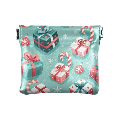 Kleine Geldbörse aus PU-Leder mit Weihnachtsmotiv, tragbares Reisezubehör für Männer und Frauen, Weihnachten, 1 size von Amooorous