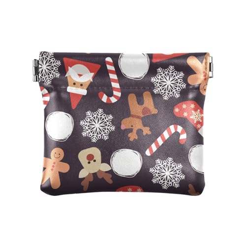 Kleines Portemonnaie für Damen, Motiv: Frohe Weihnachten, niedliches Schneeflocken-Geschenk, PU-Leder, Reisezubehör, Niedliches Schneeflocken-Geschenk für Kinder, 1 size von Amooorous