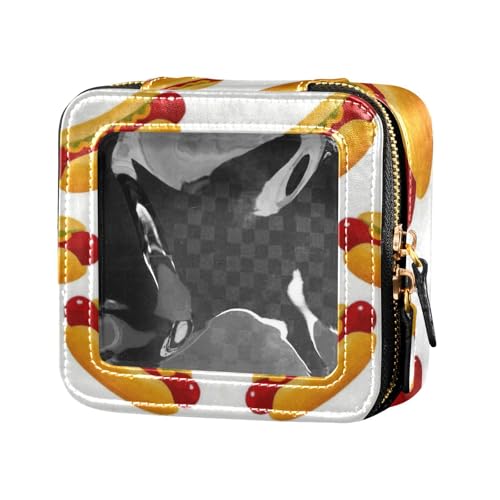 Kosmetiktasche, Cartoon-Motiv, Hot Dog, transparent, wasserdicht, Reise-Kulturbeutel, tragbarer Make-up-Organizer für Reisen von Amooorous