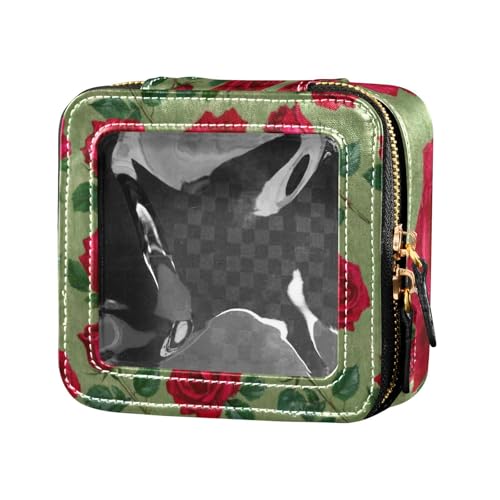 Kosmetiktasche für Damen, Ölgemälde mit roten Rosen von Amooorous