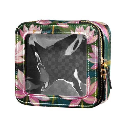 Kosmetiktasche für unterwegs, Motiv: Ölgemälde, Blume, transparent, kleine Kosmetiktasche für Geldbörse, Mini-Make-up-Behälter für Reisen von Amooorous