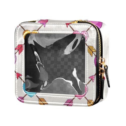 Kosmetiktasche mit Cartoon-Pfeil-Motiv, transparent, wasserdicht, Reise-Kosmetiktasche für Damen von Amooorous