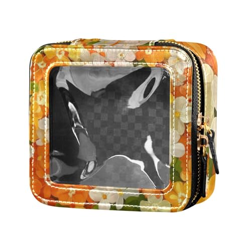 Kosmetiktasche mit Frühlingsblumen, transparent, für Geldbörse, Kulturbeutel, Mini-Make-up-Behälter für Reisen von Amooorous