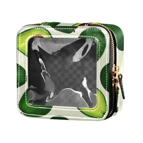 Kosmetiktasche mit Öl auf grüner Avocado, transparent, Kosmetiktasche für Damen von Amooorous