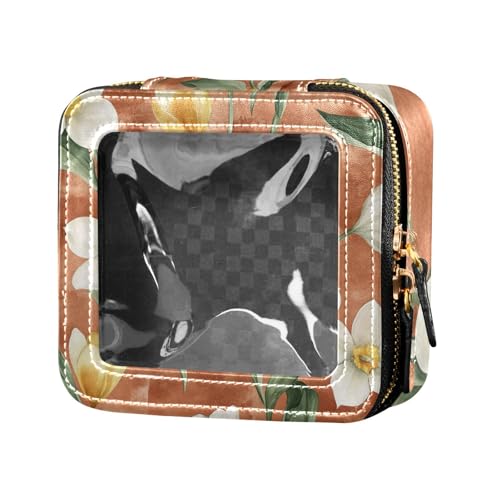 Kosmetiktasche mit Ölgemälde mit weißen Gänseblümchen, transparent, für Geldbörse, Kulturbeutel, Make-up-Organizer für Reisen von Amooorous