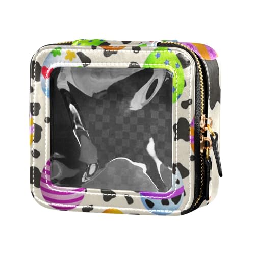 Kosmetiktasche mit Osterkuh-Aufdruck, niedlich, transparent, Kulturbeutel mit Reißverschluss, tragbarer Make-up-Organizer für Damen von Amooorous
