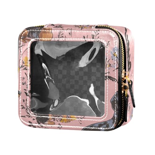 Kosmetiktasche mit Reißverschluss, Motiv: brauner Dackel, transparent, klein, für Geldbörse, Kulturbeutel mit Reißverschluss zum Fliegen von Amooorous