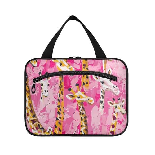 Kosmetiktasche mit niedlichem Cartoon-Giraffen-Motiv, zum Aufhängen, mit Haken, Designer-Make-up-Organizer-Tasche für Herren, Fitnessstudio, Cartera para maquillaje L von Amooorous