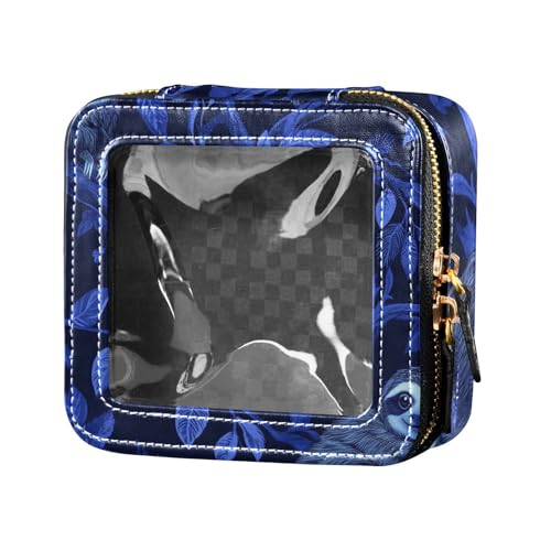 Kosmetiktasche mit niedlichem Faultier, mit Reißverschluss, für Nagellack, Organizer für Reisen, Blau von Amooorous