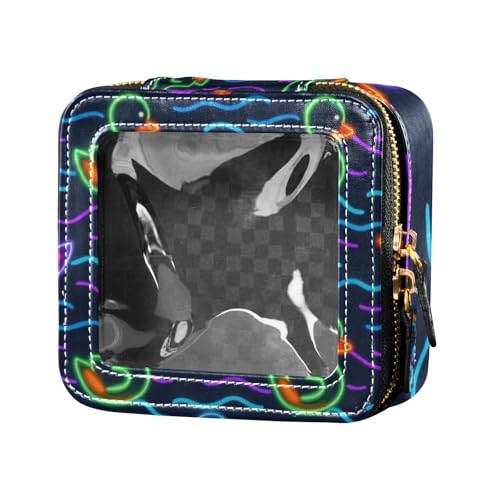 Kosmetiktasche mit niedlichem Tiermotiv, fluoreszierendes Entchen, wasserdicht, transparent, Kosmetiktasche, Kosmetiktasche, Organizer für Fliegen von Amooorous