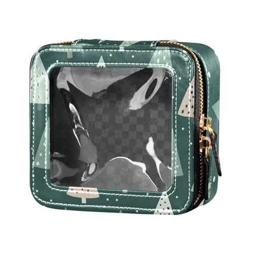 Kosmetiktasche mit schönem Weihnachtsbaum, wasserdicht, transparent, Kulturbeutel, kleine Kosmetiktasche für Geldbörse zum Fliegen von Amooorous