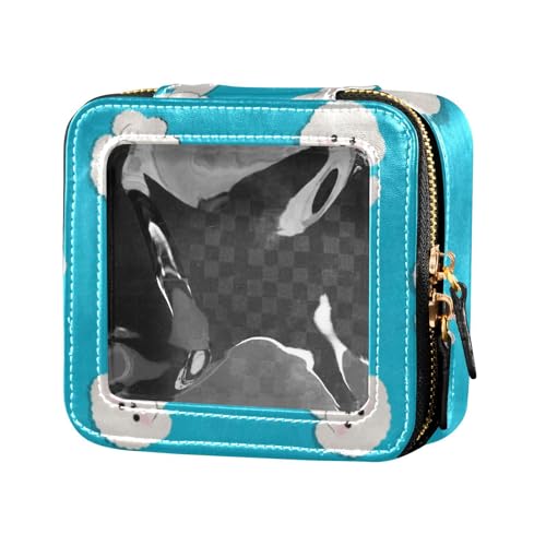 Kosmetiktasche mit süßem Bichon-Frisé-Motiv, transparent, mit Reißverschluss, Make-up-Organizer für Reisen von Amooorous