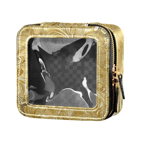 Kosmetiktasche mit süßem goldfarbenem Delfin, klein, Reisetasche, Kosmetik-Organizer für Damen von Amooorous