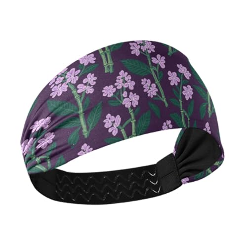 Kühlendes Sport-Stirnband für Damen, Orchideenblüte, Indigo, elastische, breite Stirnbänder für Damenhaare zum Waschen des Gesichts, Workout, Fußball, Vendas para el pelo mujer von Amooorous