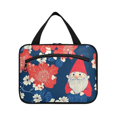 Kulturbeutel für Damen, Motiv: Zwerge, Blume, zum Aufhängen, mit Haken, faltbare Designer-Tasche für Make-up für Reisende, Arbeit, Esuche para guardar maquillaje L Kulturbeutel für Damen, Motiv: Zwerge, Blume, zum Aufhängen, mit Haken, faltbare Designer-Tasche für Make-up für Reisende, Arbeit, Esuche para guardar maquillaje L von Amooorous