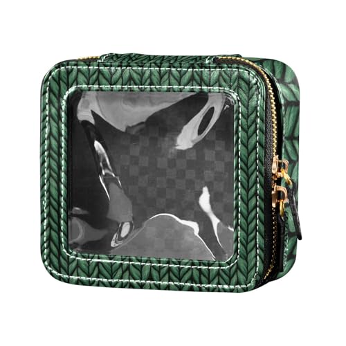 Kulturbeutel für Damen, künstliches Gewebe, niedlich, Reise-Make-up-Tasche, transparent, mit Reißverschluss, Nagellack-Organizer-Tasche für Damen von Amooorous