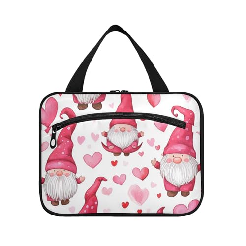 Kulturbeutel für Herren in Pfirsich-Herzform und Zwerge, zum Aufhängen, mit Haken, Designer-Utensilien, Taschen für Damen, Fitnessstudio, Bolso, Viajero para Mujer, L von Amooorous