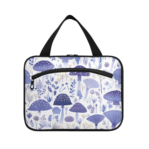 Kulturbeutel zum Aufhängen, Motiv: Dschungelpflanze, Pilz, skandinavischer Stil, zum Aufhängen, Reise-Kulturbeutel mit Haken, zusammenklappbares Designer-Kulturset für Damen-Badezimmer, Bolsa de von Amooorous