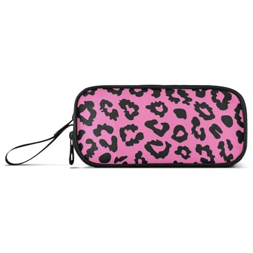 Leopard Nylon Federmäppchen für Teenager Große Kapazität Mesh Stifteetui Schreibwaren Tasche für elementare Jungen von Amooorous