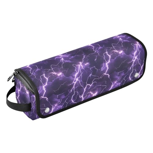 Lightening Purple Nature 2-in-1 Lockenstab Reiseetui und hitzebeständige Matte, tragbares Haarstyling-Werkzeug, Organizer für Lockenstab Glätteisen, flacher Haartrockner, Reisezubehör, Plancha von Amooorous