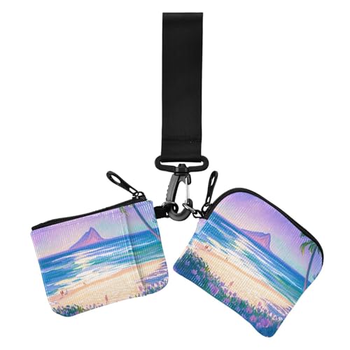 Lila Sommer Strand in Hawaii Damen Münztaschen Kartenhalter Slim Abnehmbare Reißverschluss Münzbörse Geldbörse Geldbörse mit Reißverschlusstasche für Frauen 2 Stück, Lila Sommerstrand in Hawaii, 1 Lila Sommer Strand in Hawaii Damen Münztaschen Kartenhalter Slim Abnehmbare Reißverschluss Münzbörse Geldbörse Geldbörse mit Reißverschlusstasche für Frauen 2 Stück, Lila Sommerstrand in Hawaii, 1 von Amooorous
