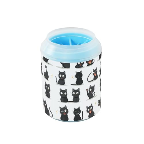 Lustiger wiederverwendbarer Hunde-Fußreiniger-Becher mit weicher Silikonbürste, für Hunde, Katzen, Cartoon-Motiv, für Hunde, Katzen, Regalo Para Perros von Amooorous