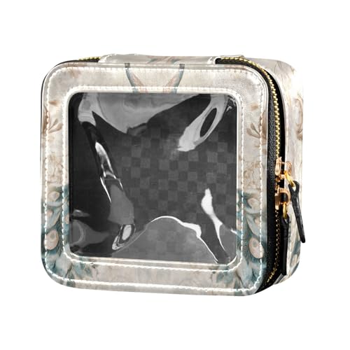 Make-up-Organizer im viktorianischen Stil im viktorianischen Stil, Pastellfarben, transparent, Reise-Kulturbeutel, tragbarer Make-up-Organizer für Reisen von Amooorous