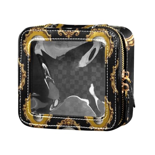 Make-up-Tasche, Barock-Stil, weißer Totenkopf, wasserdicht, transparent, Make-up-Tasche, Organizer, tragbarer Make-up-Organizer für Damen von Amooorous