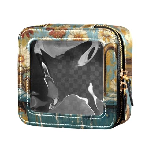 Make-up-Tasche, Cartoon-Design, niedlicher gelber Affe, transparent, Make-up-Tasche, Organizer, Kosmetik-Organizer für Reisen von Amooorous