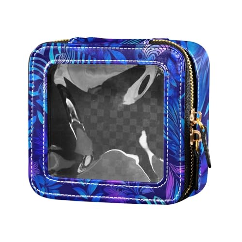 Make-up-Tasche für Geldbörse, Kulturbeutel, Hautpflege, Blau / Violett von Amooorous