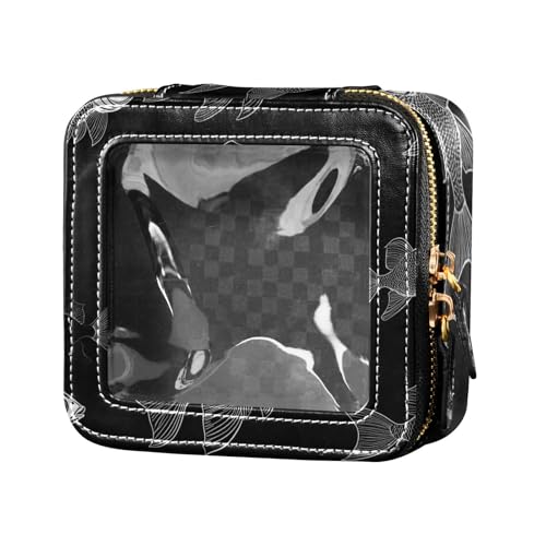 Make-up-Tasche für Geldbörse, wasserdicht, Reise-Kulturbeutel, Kosmetik-Organizer, Schwarz und Weiß von Amooorous