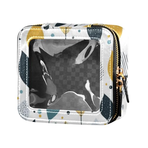 Make-up-Tasche im modernen Stil, frische Blätter, transparent, klein, Kosmetiktasche, Make-up-Organizer für Reisen von Amooorous