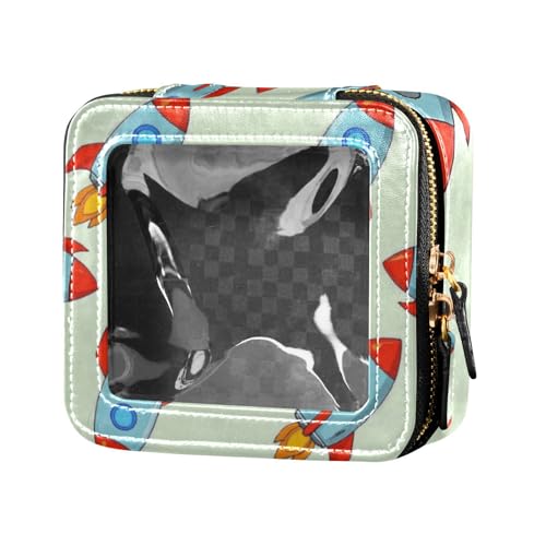 Make-up-Tasche mit Cartoon-Motiv in niedlicher Farbe, wasserdicht, transparent, Reise-Kulturbeutel, tragbarer Make-up-Organizer für Reisen von Amooorous