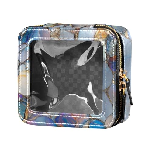 Make-up-Tasche mit Marmorsteinen, lebendig, transparent, kleine Reisetaschen für Toilettenartikel, Kosmetik-Organizer zum Fliegen von Amooorous