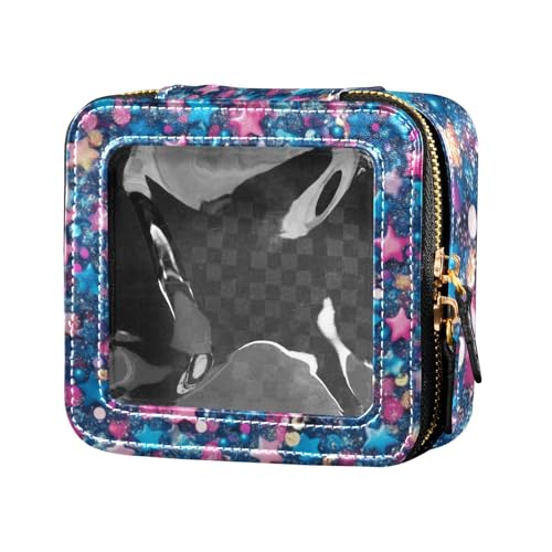 Make-up-Tasche mit Sternen, bunt, transparent, Make-up-Tasche, Organizer, Reise-Kosmetiktasche für Fliegen von Amooorous