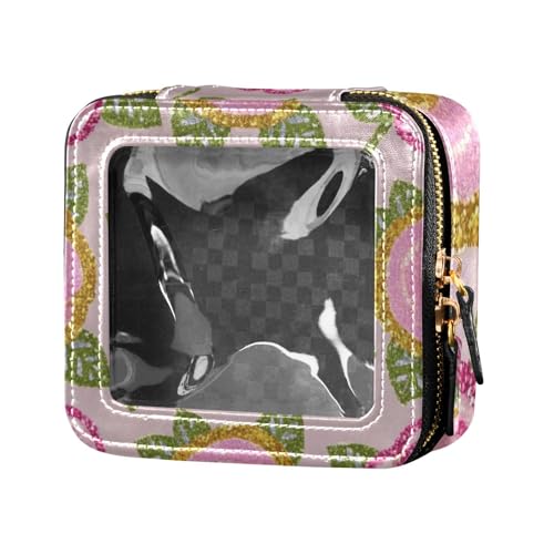 Make-up-Tasche mit künstlichen Pailletten, Rosen, transparent, Reisetasche, für Toilettenartikel, Make-up-Organizer zum Fliegen von Amooorous