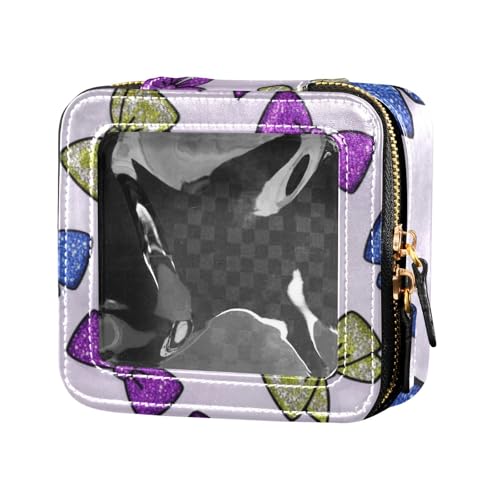 Make-up-Tasche mit künstlicher Glitzer-Cartoon-Schleife, rosa, transparent, kleine Make-up-Tasche für Geldbörse, Reisetaschen für Toilettenartikel, tragbarer Make-up-Organizer für Damen von Amooorous