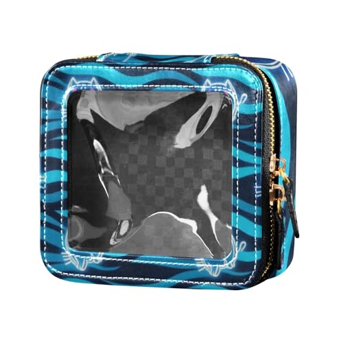 Make-up-Tasche mit niedlichem Tier, Katze, durchsichtig, klein, wasserdicht, Reise-Kulturbeutel, Make-up-Organizer für Reisen von Amooorous