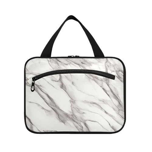 Make-up-Tasche mit unregelmäßiger Marmorstruktur, groß, für Reisen, mit Haken, multifunktionale Designer-Medizintasche für Damen, ideal für Urlaub, Bolso para maquillaje de Mujer L von Amooorous